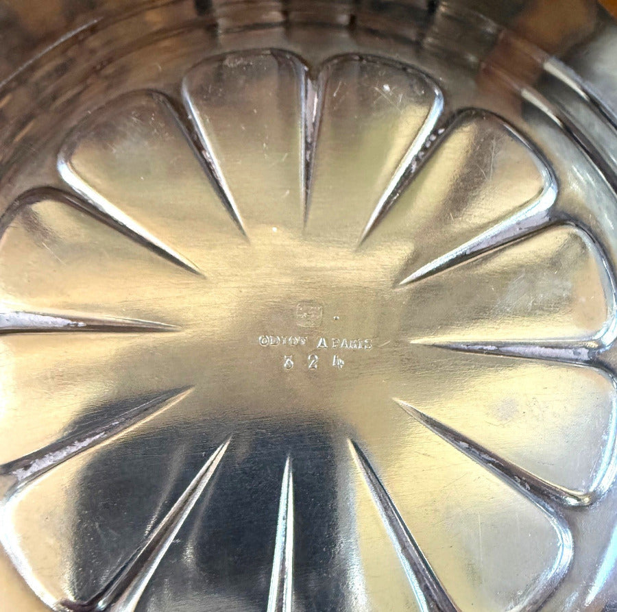 Rrench silver bottle coasters for wine