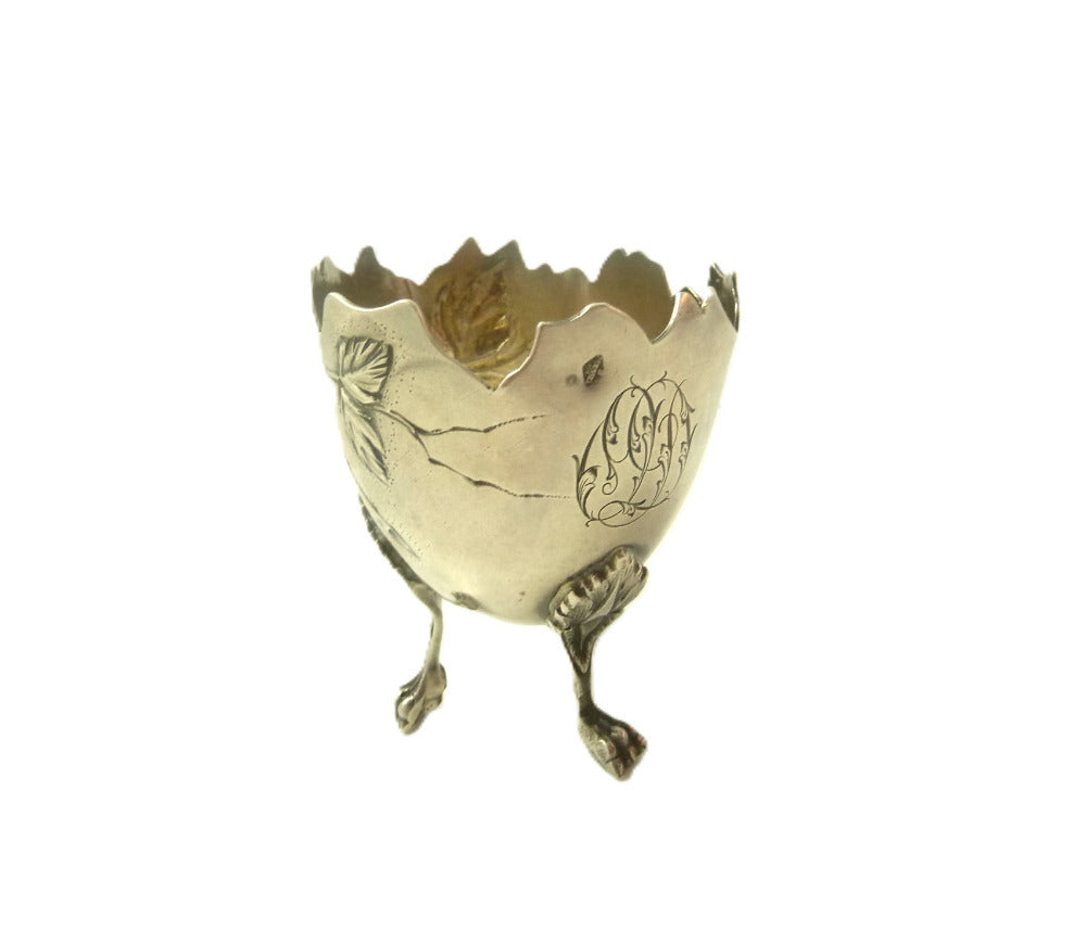 French silver and gilt egg cup
