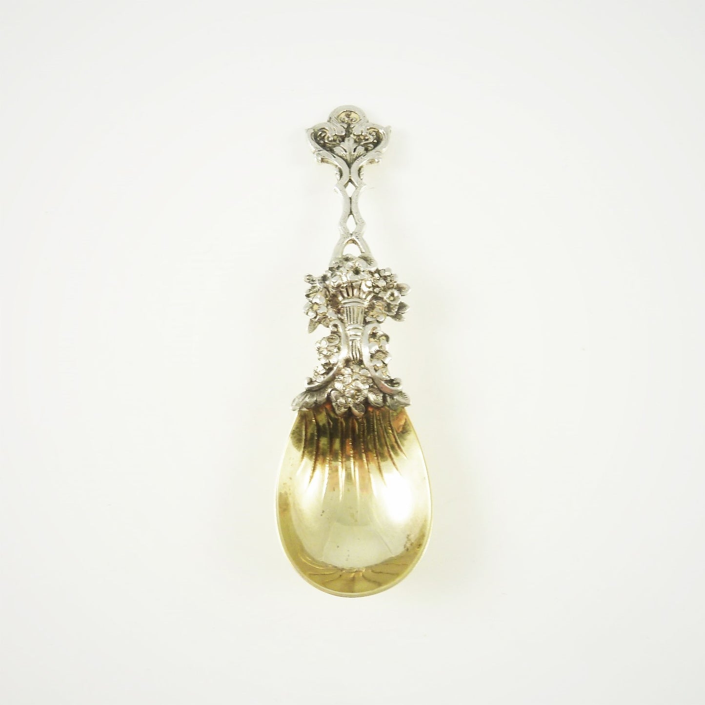 Tiffany & Co Sterling Silver Tea Caddy Spoon, C 1890 with Gilt Wash - 43 Chesapeake Court Antiques