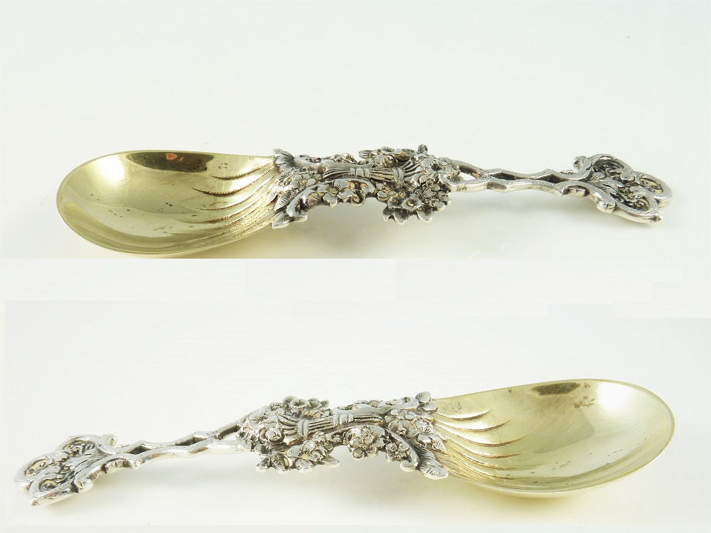 Tiffany & Co Sterling Silver Tea Caddy Spoon, C 1890 with Gilt Wash - 43 Chesapeake Court Antiques