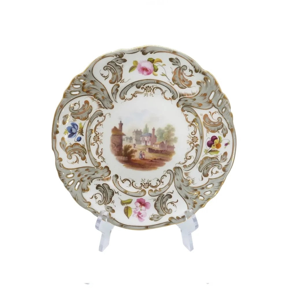 Hand-painted English Dessert Plates-4Chesapeake Court Antiques