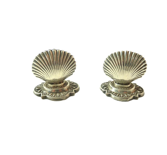 English Sterling SilverMenu Holders, Shell Design