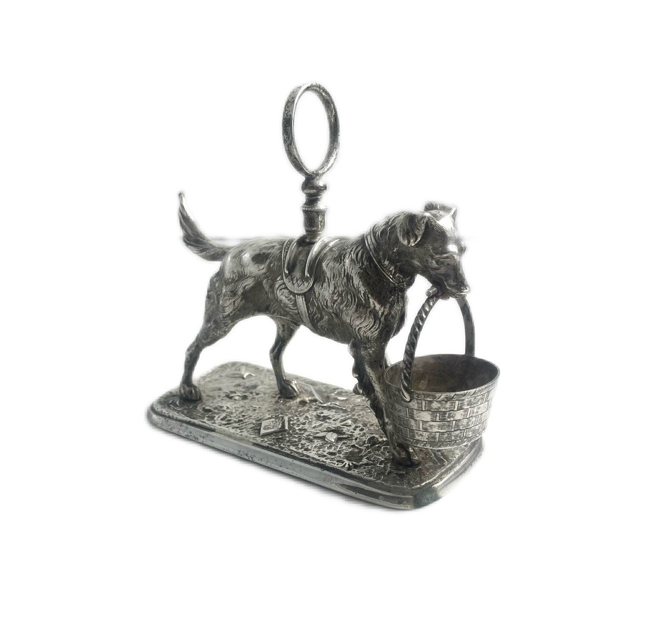 Victorian Figural Dog Salt Holder - 43 Chesapeake Court Antiques