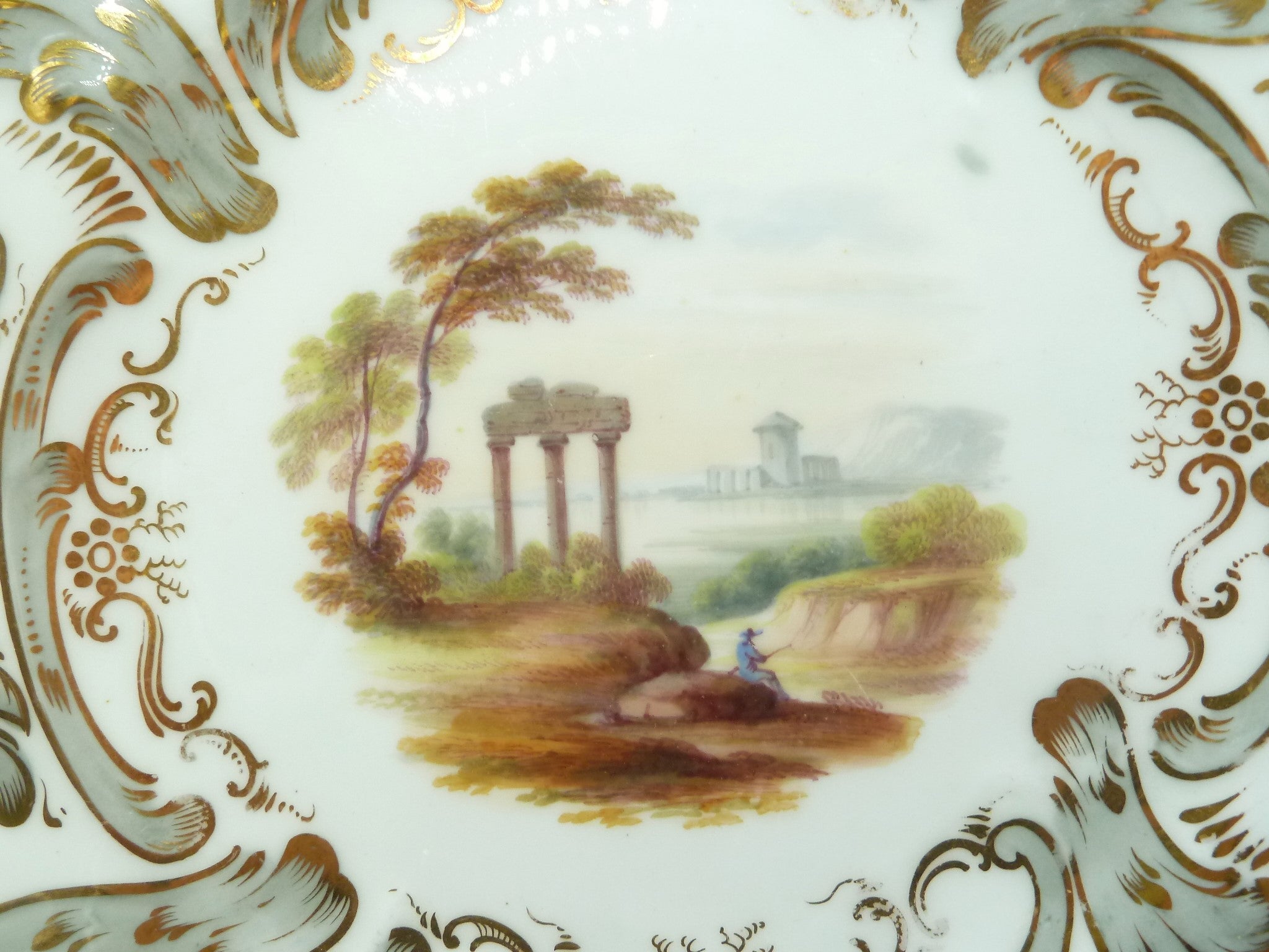 Cheapest 2x Antique Landscape Hand Painted Plates