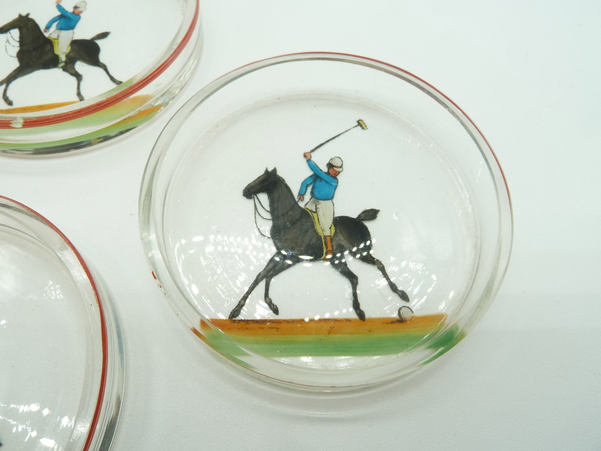 Glass Dish Polo Player - 43 Chesapeake Court Antiques
