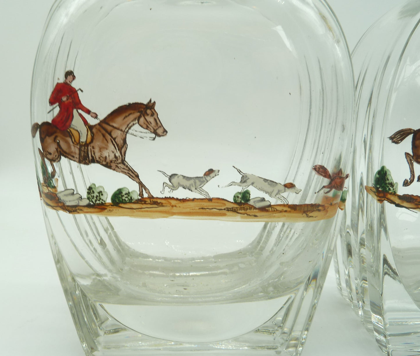 Hand-painted Fox Hunt Scene on Decanter - 43 Chesapeake Court Antiques