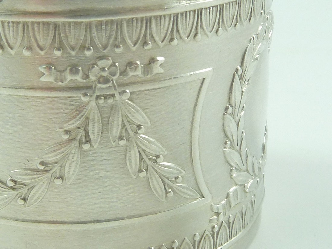 Raised details on French Silver Napkin Ring -  43 Chesapeake Court Antiques