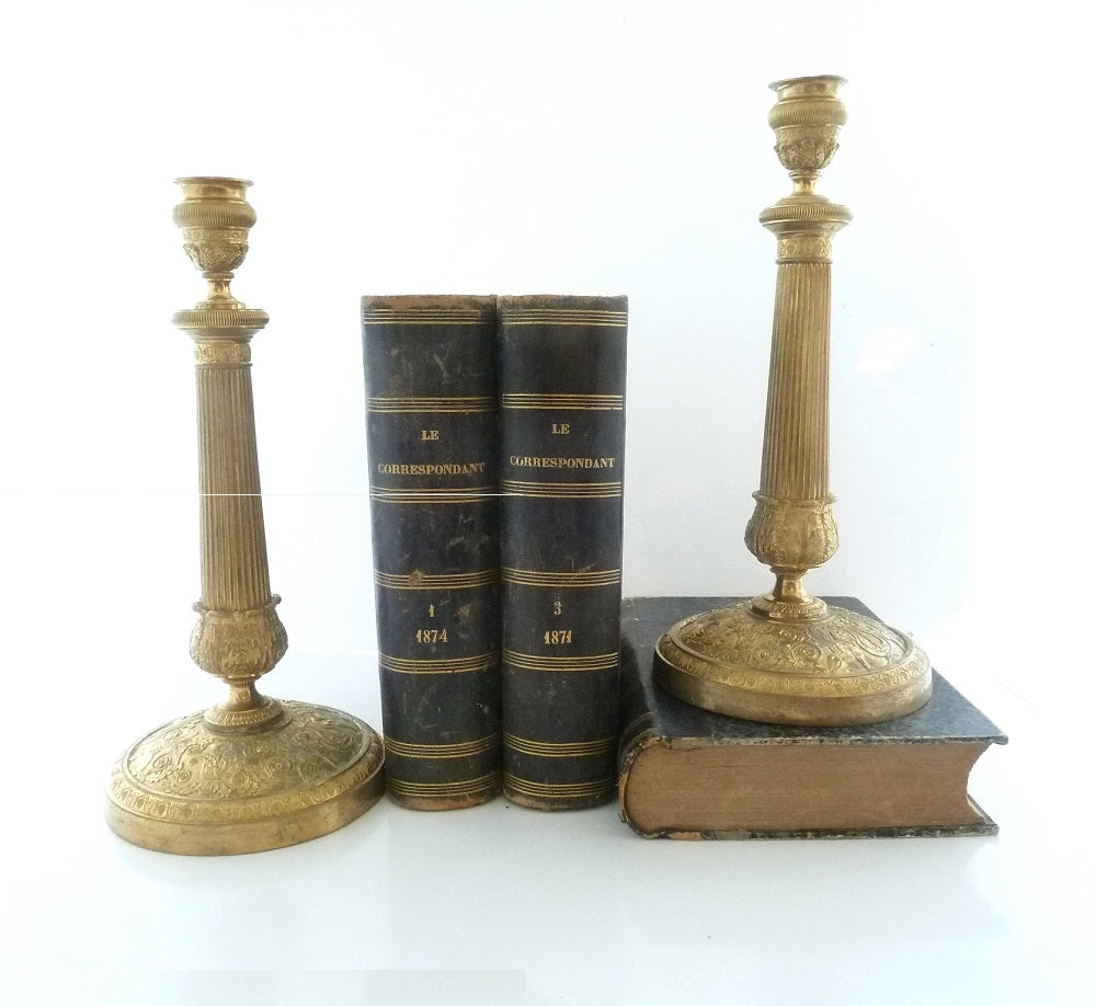 Antique French Candlesticks Empire Style- 43 Chesapeake Court Antiques