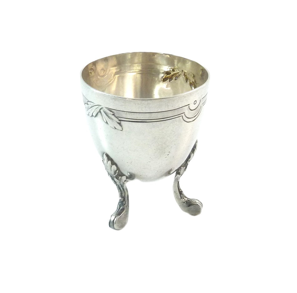Antique French Sterling Silver Egg Holder - 43 Chesapeake Court Antiques 