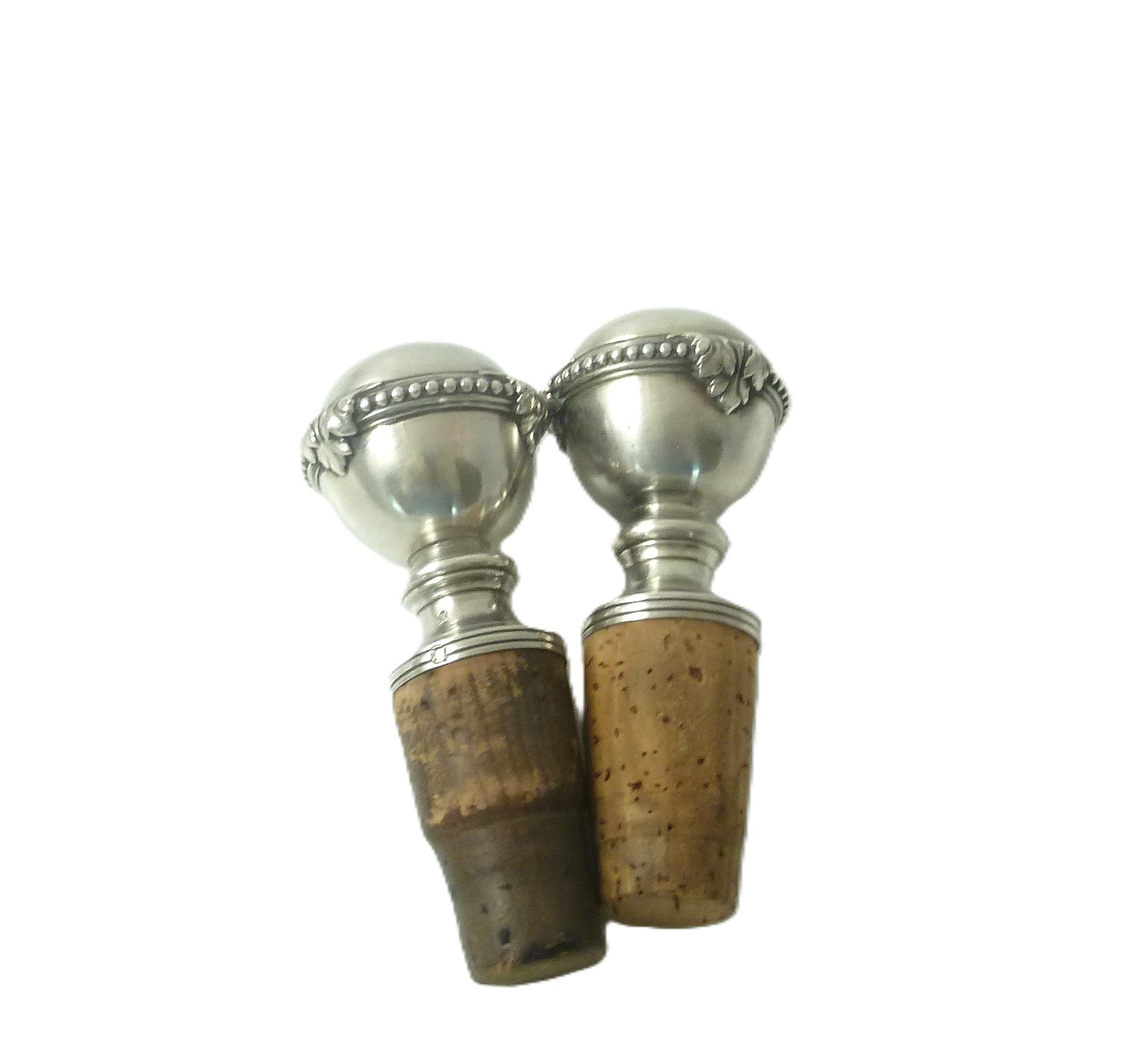 French Sterling Silver Wine Stoppers A Pair - 43 Chesapeake Court Antiques