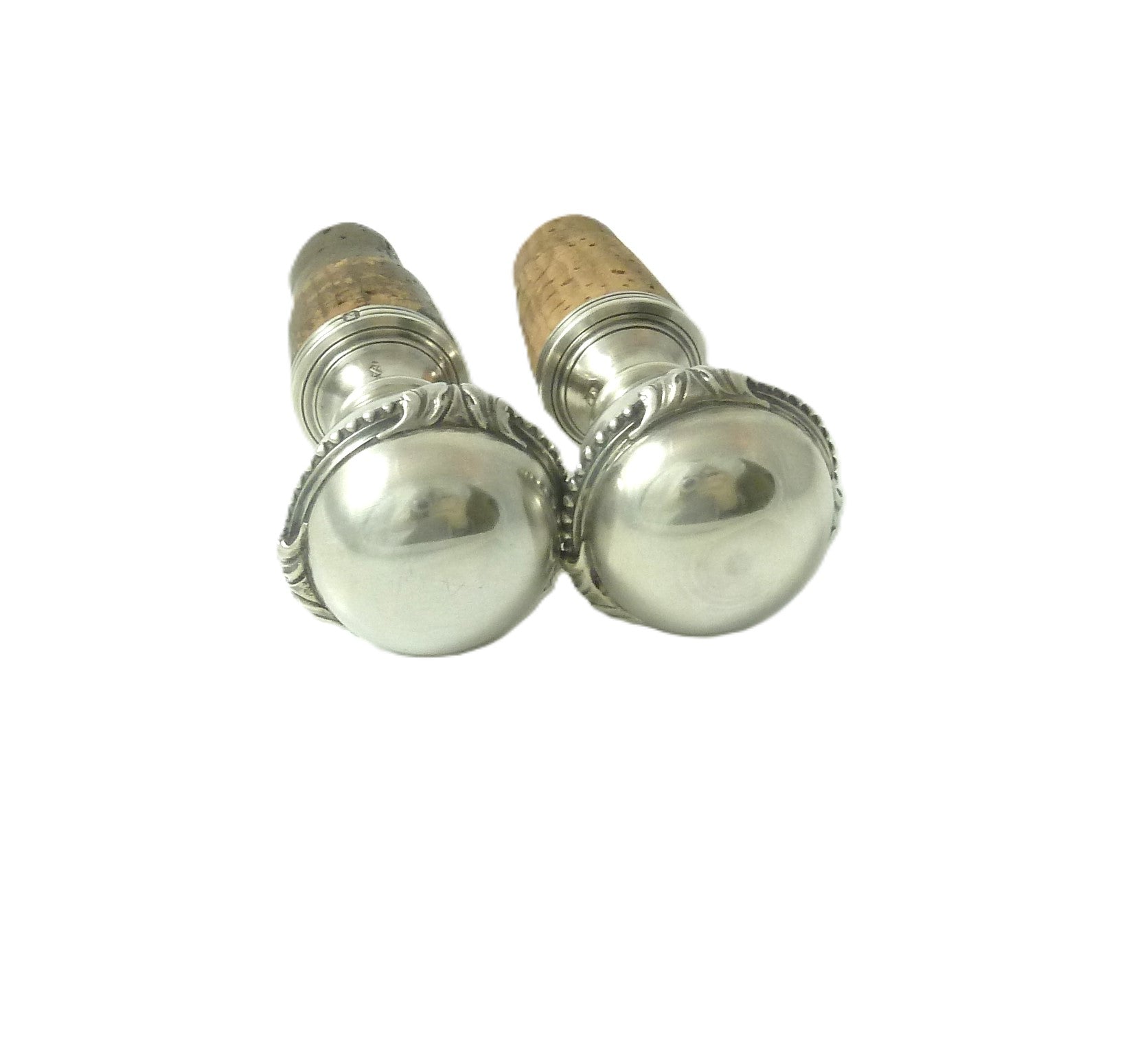 French Sterling Silver Wine Stoppers A Pair - 43 Chesapeake Court Antiques