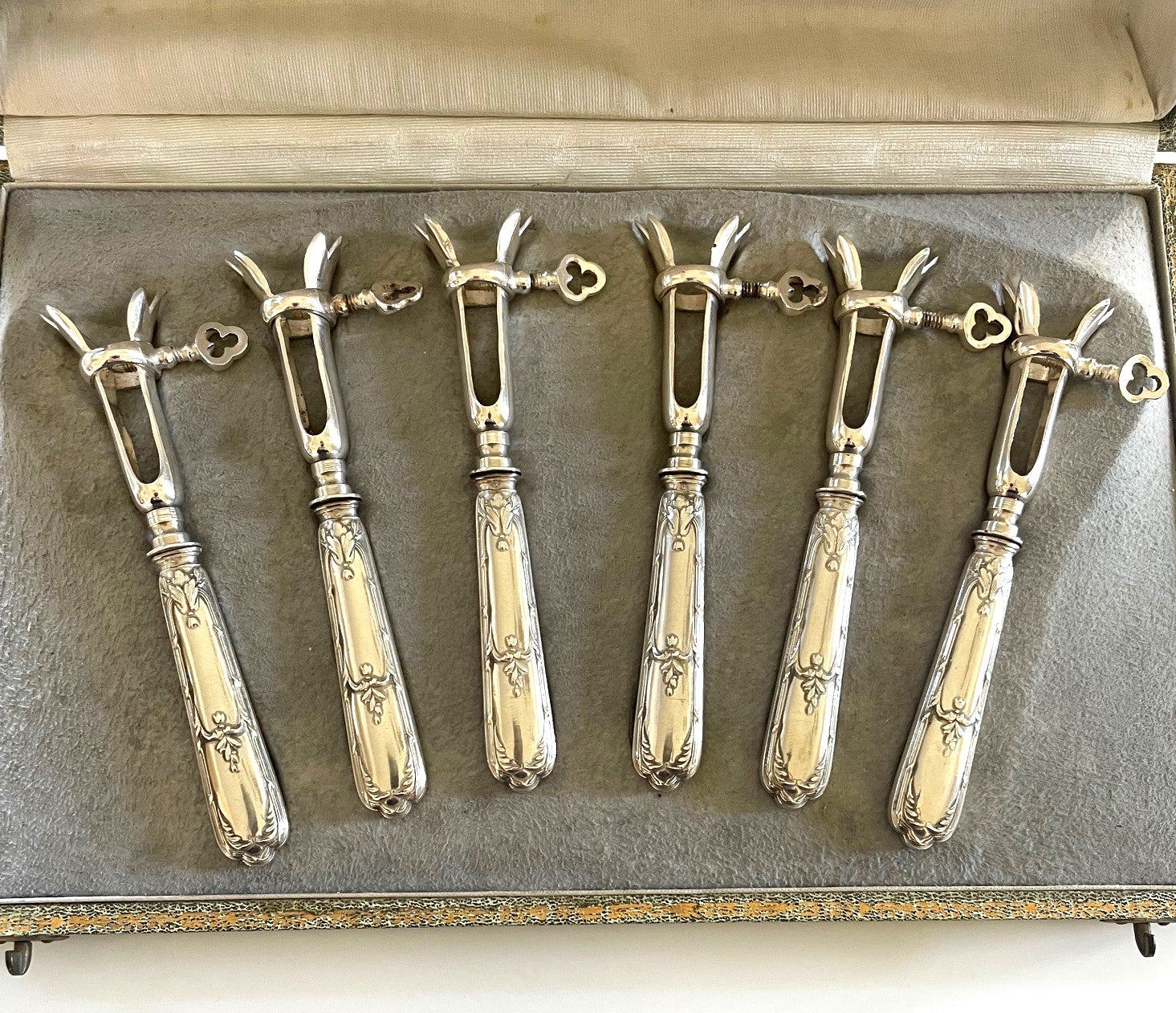 French Sterling Silver Lamb Chop Holders - 43 Chesapeake Court Antiques