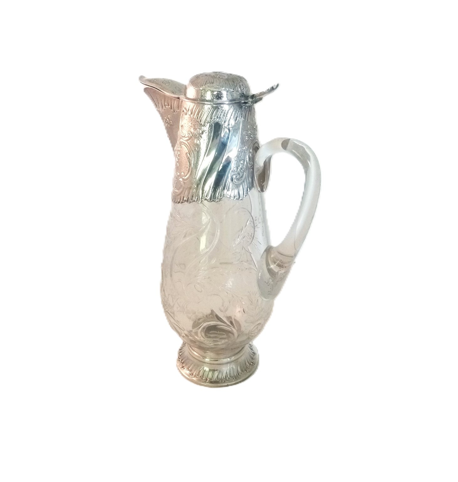 19th C Antique French Sterling Silver Claret Jug or Decanter - 43 Chesapeake Court Antiques