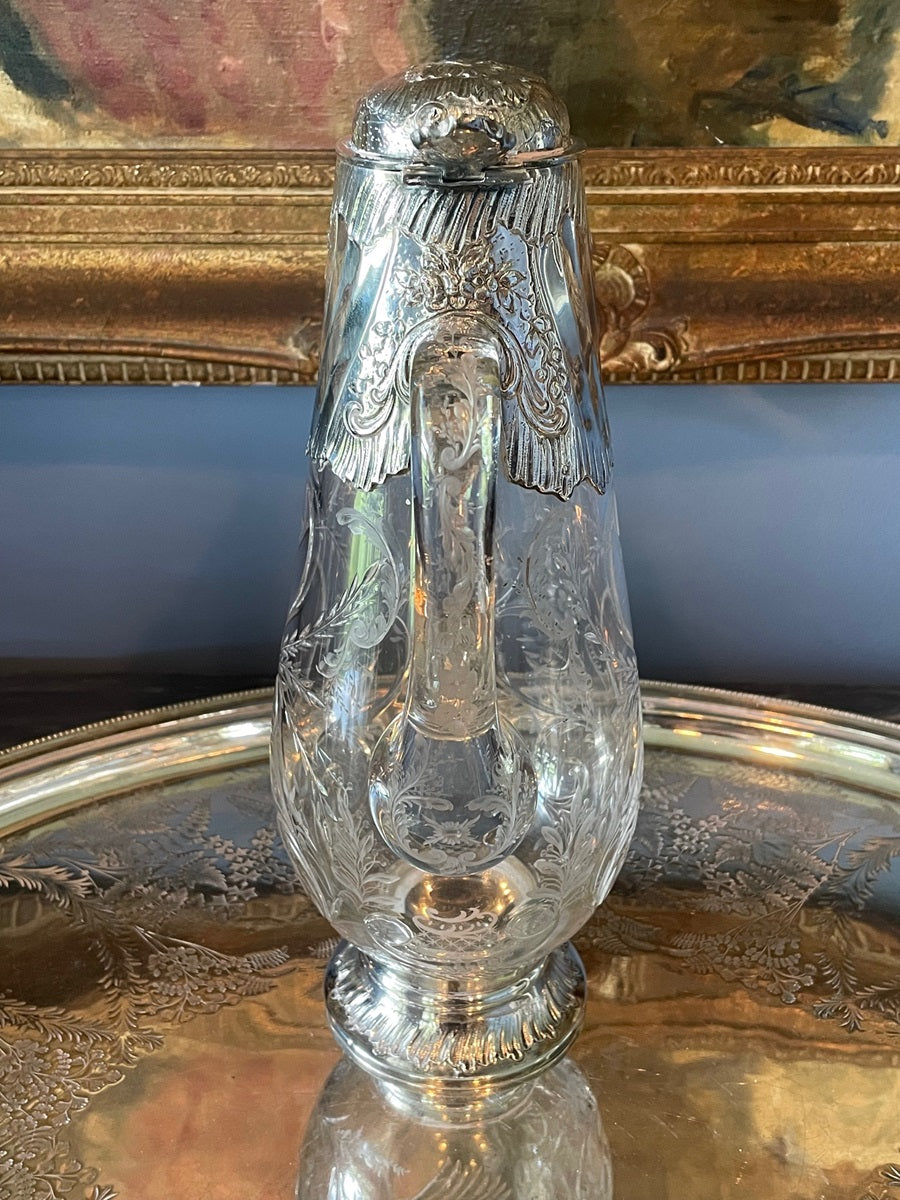 19th C Antique French Sterling Silver Claret Jug or Decanter - 43 Chesapeake Court Antiques