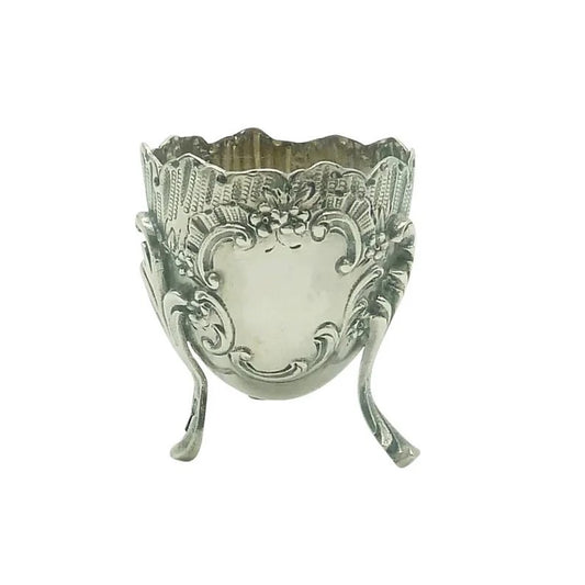 Antique French Sterling Silver Egg Cup, Rococo - 43 Chesapeake Court Antiques