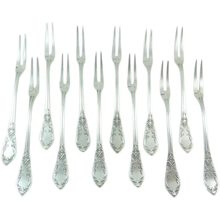 French Silver Plate Escargot Snail Forks Flatware Louis XVI Style French Silver Plate Escargot Snail Forks Flatware Louis XVI Style