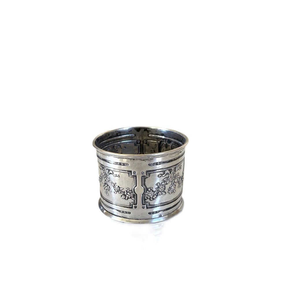 Antique French Silver Napkin Ring, Foliate Motifs - 43 Chesapeake Court Antiques