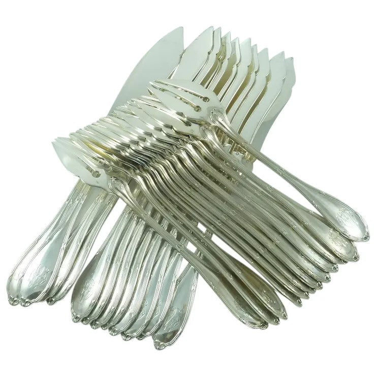 Belle Epoque Era Flatware, Fish Service 24 pcs - 43 Chesapeake Court Antiques