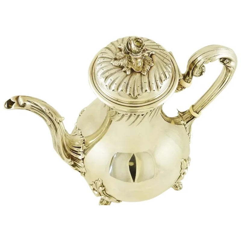 Rococo Style French Silver Teapot - 43 Chesapeake Court Antiques