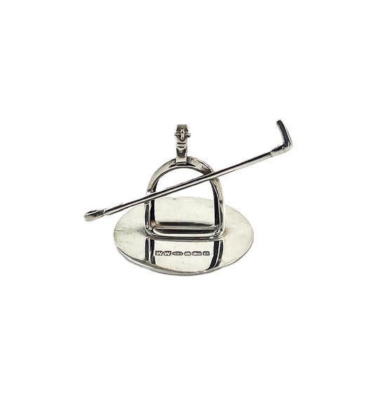 Sterling Silver Place Card Holder, Equestrian Themed - 43 Chesapeake Court Antiques