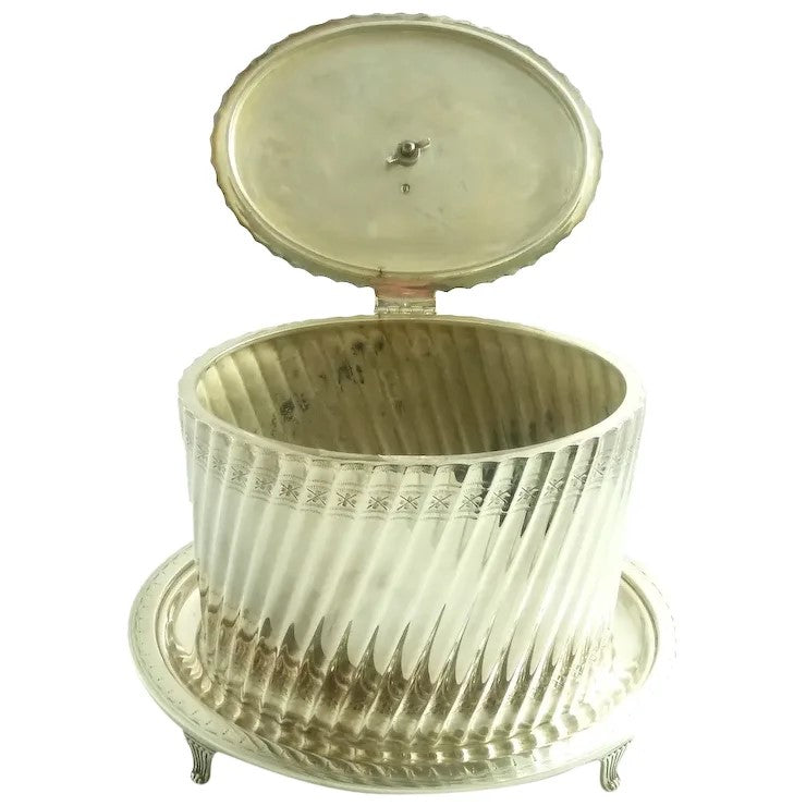 Walker & Hall Silver Biscuit Box - 43 Chesapeake Court Antiques