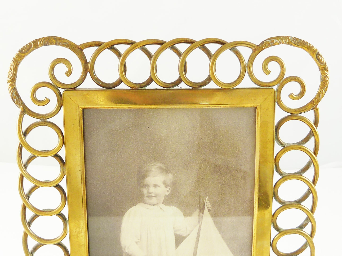 Antique English Brass Ring Picture Frame - 43 Chesapeake Court Antiques