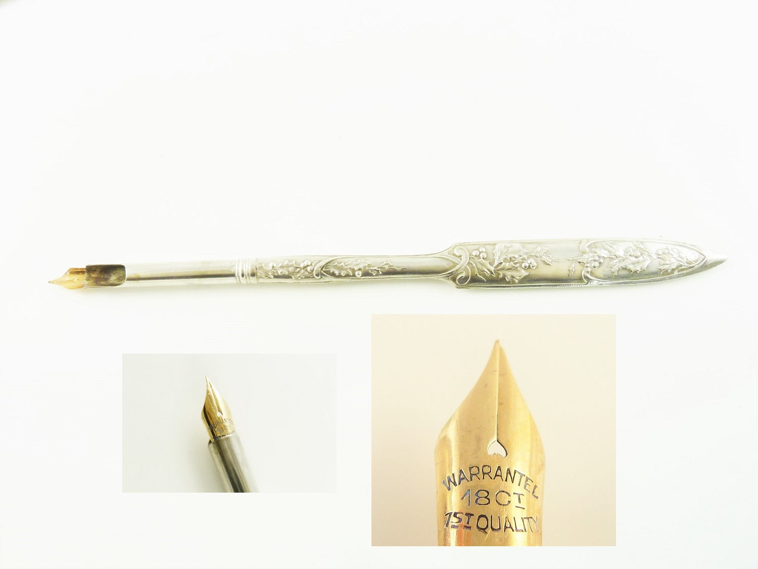 Fine Antique French 18k Gold, Sterling Silver Pen, Letter Opener Set, –  Antiques & Uncommon Treasure