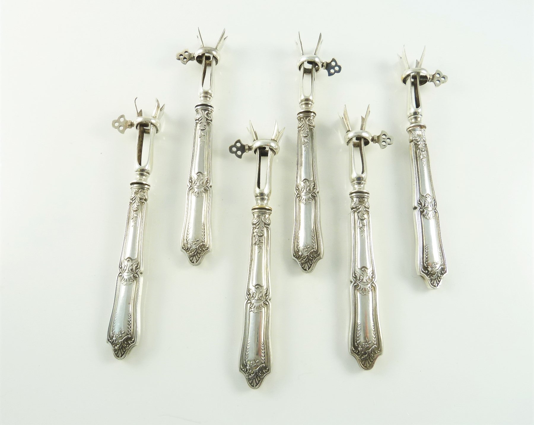 Antique French Sterling Silver of Lamb Cutlet Holders, ‘Manches à Cotelettes’ - 43 Chesapeake Court Antiques