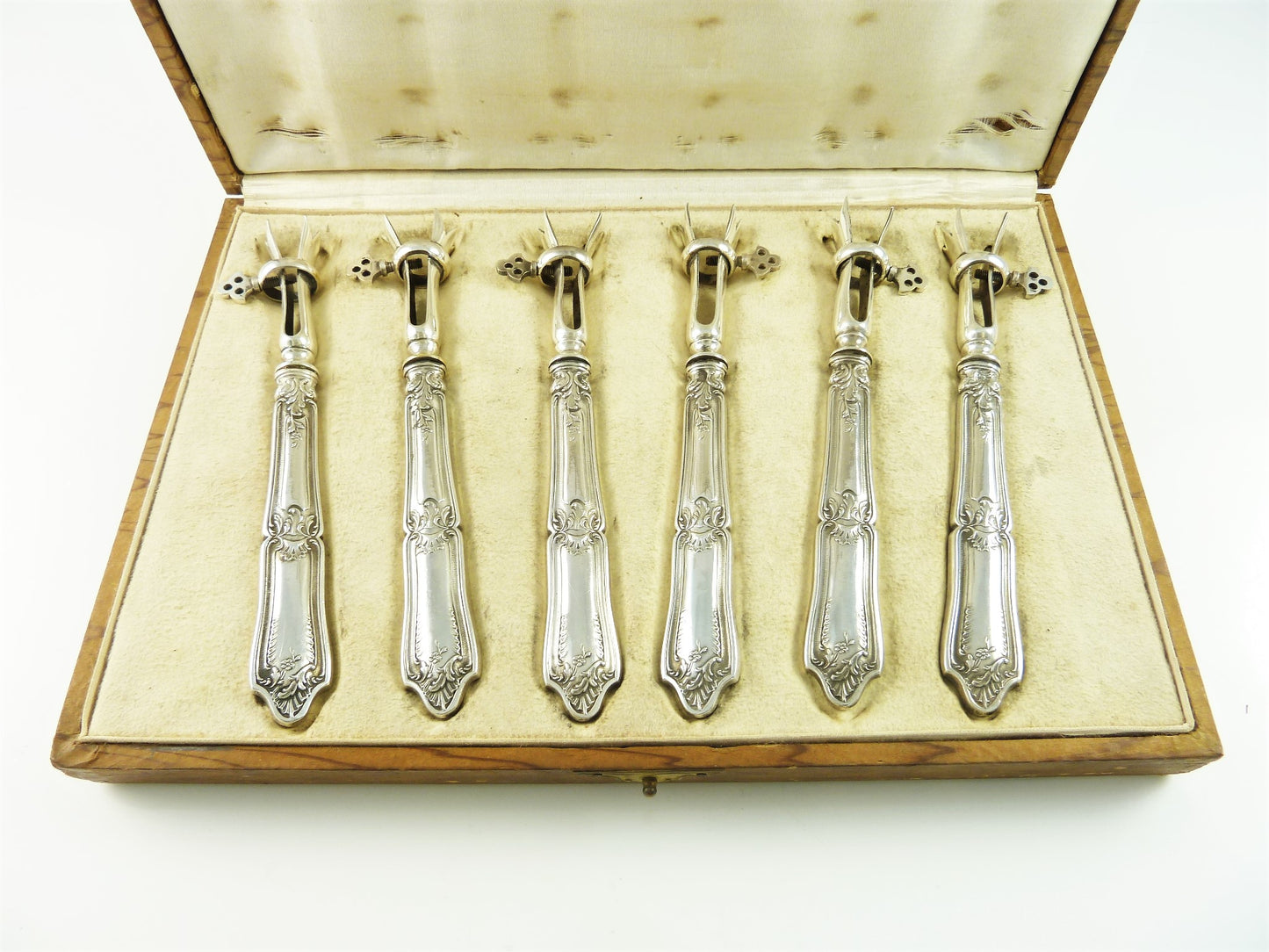 Antique French Sterling Silver of Lamb Cutlet Holders, ‘Manches à Cotelettes’ - 43 Chesapeake Court Antiques