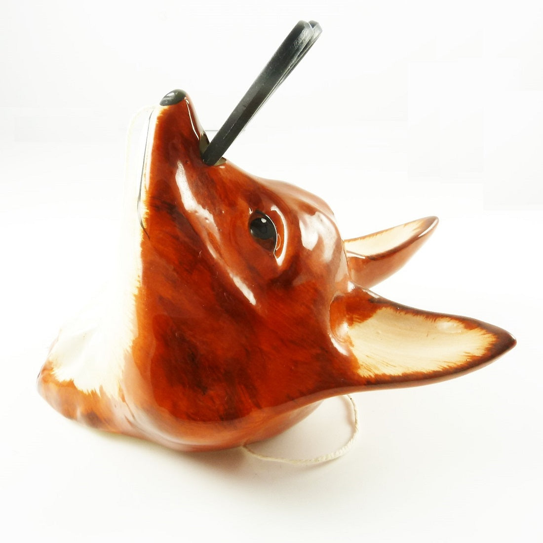 Vintage English Babbacombe Pottery Fox Head String Holder