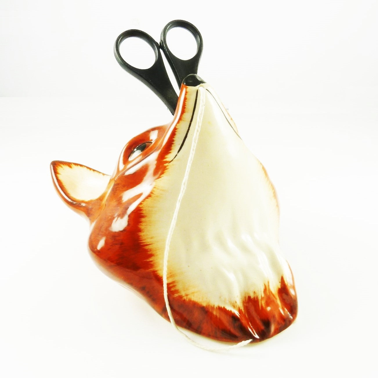 Vintage English Babbacombe Pottery Fox Head String Holder