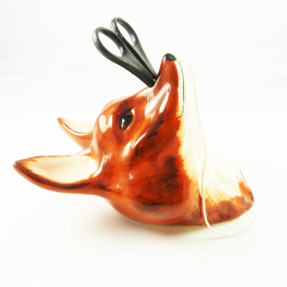 Vintage English Babbacombe Pottery Fox Head String Holder - 43 Chesapeake Court Antiques