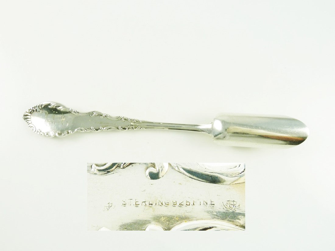 Antique Sterling Silver Cheese Scoop, Frank W Smith, Pierced Work - 43 Chesapeake Court Antiques
