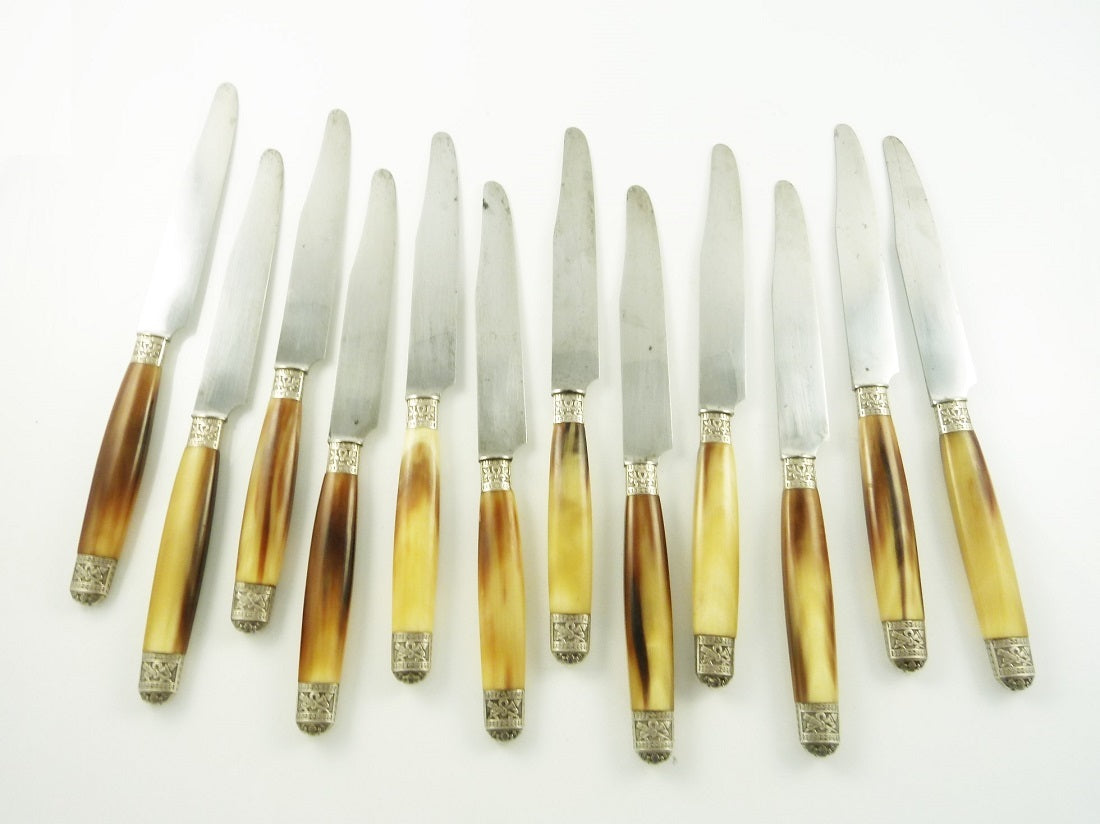 Set of 12 Antique French Dinner Knives - 43 Chesapeake Court Antiques 