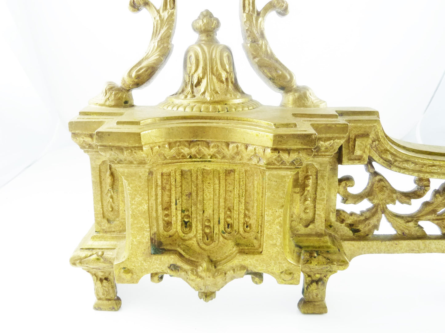 Louis XVI style Gilt Fireplace Fender Acanthus - 43 Chesapeake Court Antiques
