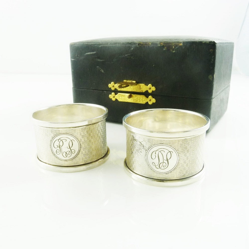 Matching Sterling Silver Napkin Rings with Box - 43 Chesapeake Court Antiques