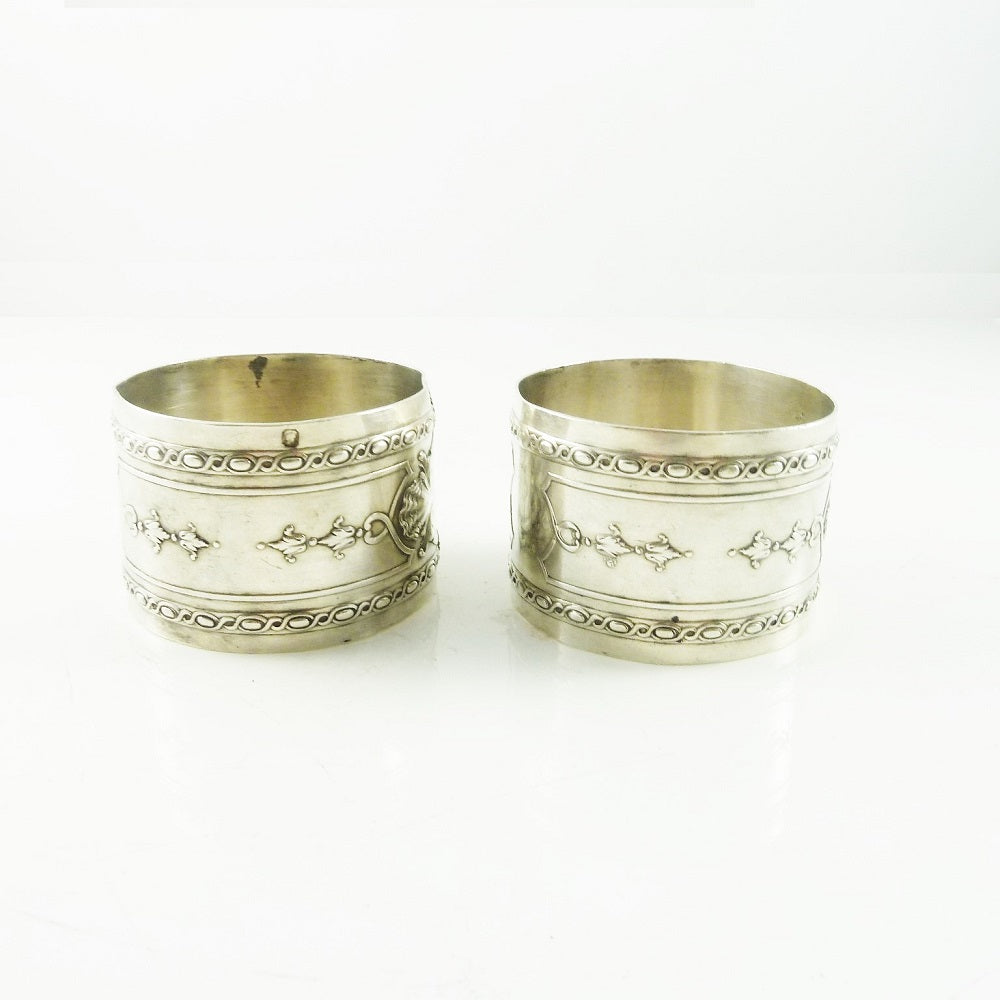 French Sterling Silver Napkin Rings, 95 grams weight - 43 Chesapeake Court Antiques