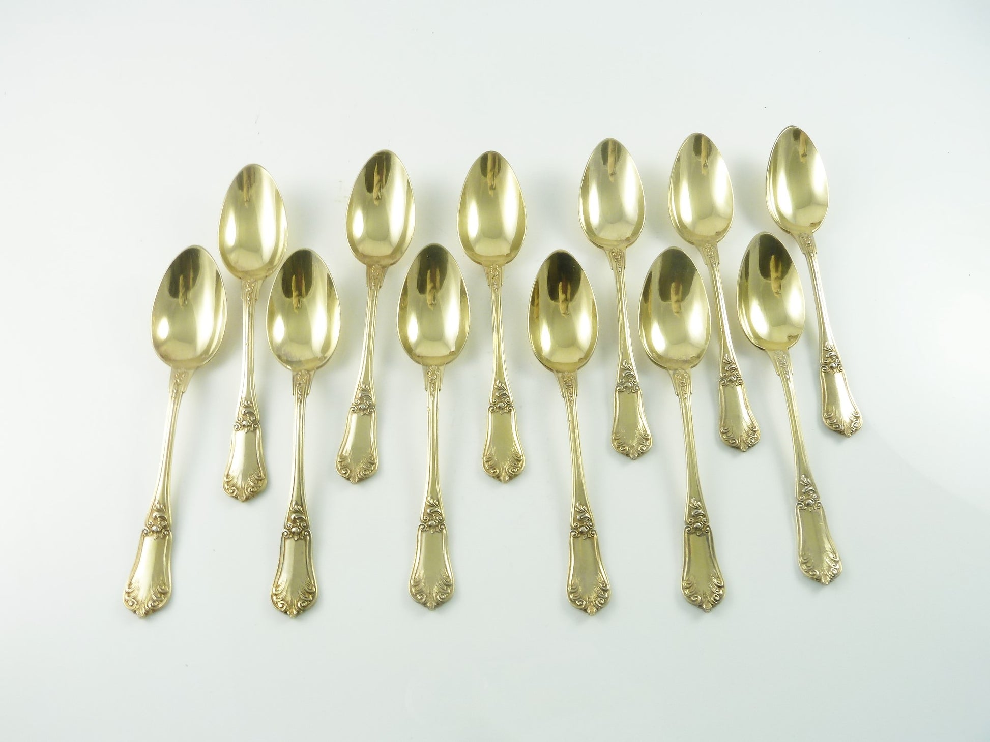 Twelve vermeil sterling coffee spoons - 43 Chesapeake Court Antiques
