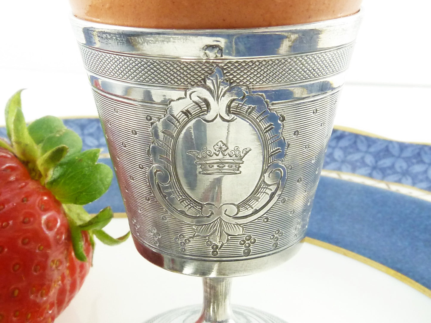Antique French Silver Engraved with  Crown - 43 Chesapeake Court Antiques