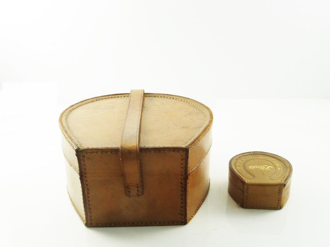 Vintage leather men's cufflink box - 43 Chesapeake Court Antiques