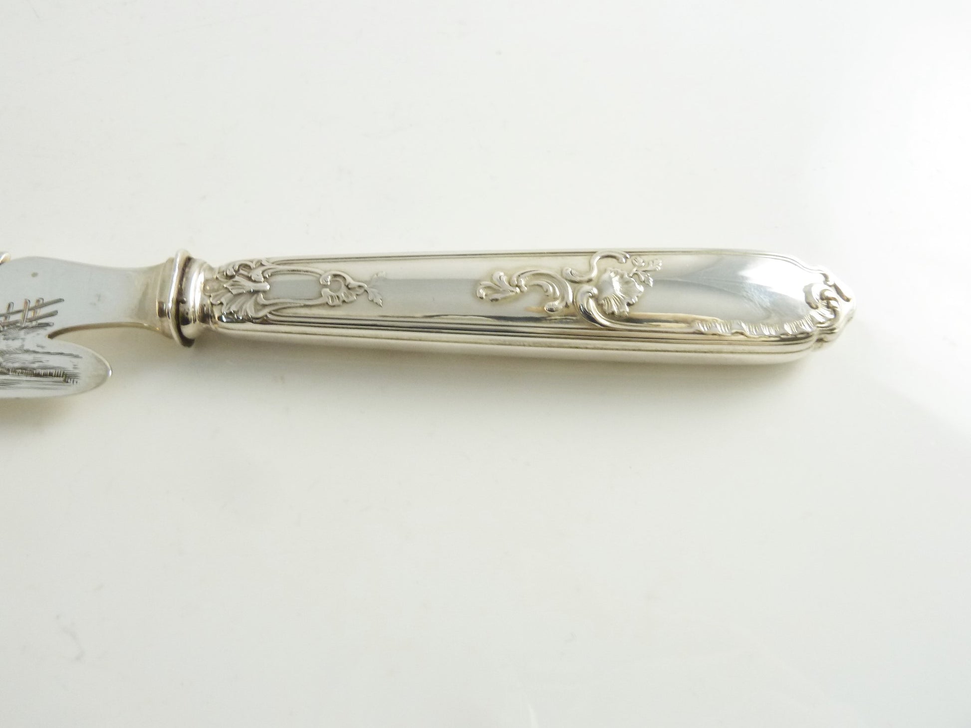 Antique French 950 Silver Cheese Knife - 43 Chesapeake Court Antiques