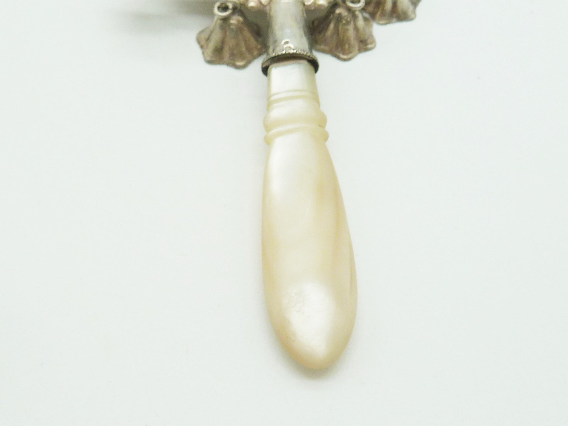 French rattle with Mother of Pearl handle - 43 Chesapeake Court Antiques