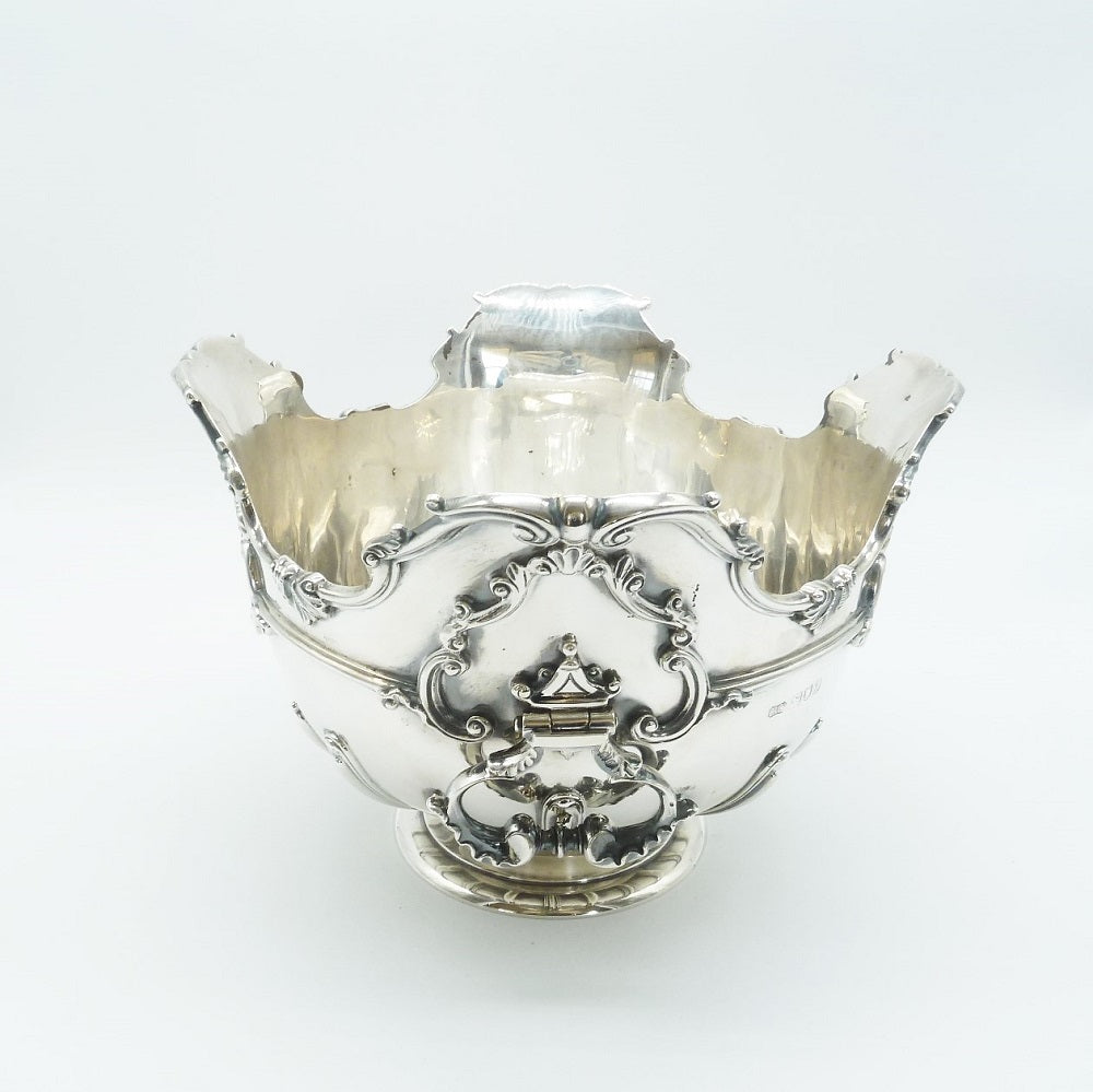 Edwardian Sterling Silver Bowl- Drop Handles - 43 Chesapeake Court Antiques