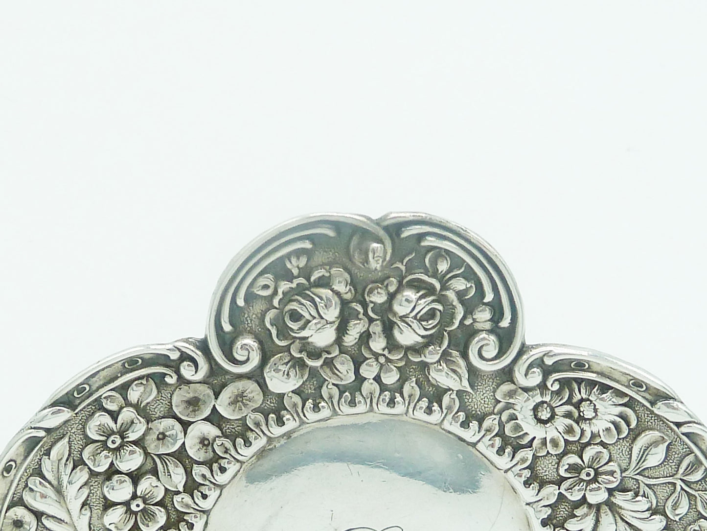repousee work flowers acanthus on sterling silver - 43 Chesapeake Court Antiques 