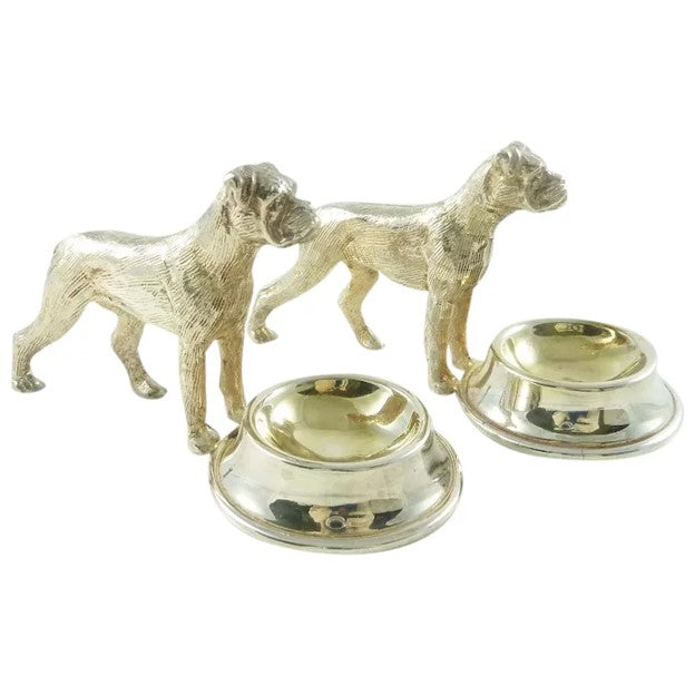 Figural Silver Salt Cellars, Pair of Dogs - 43 Chesapeake Court Antiques