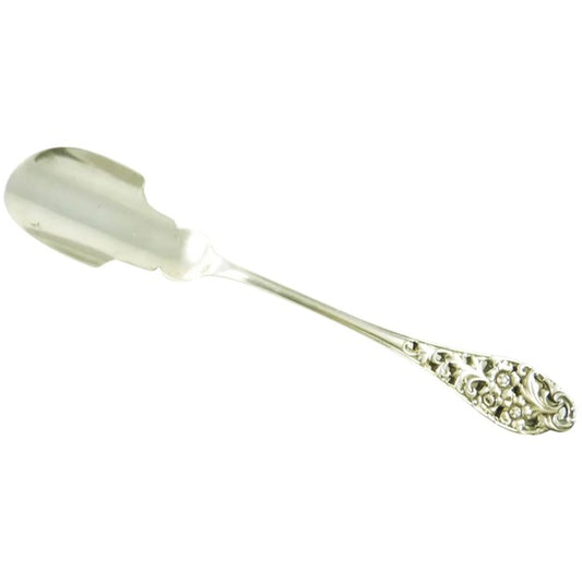 Antique Sterling Silver Cheese Scoop, Frank W Smith, Pierced Work - 43 Chesapeake Court Antiques 