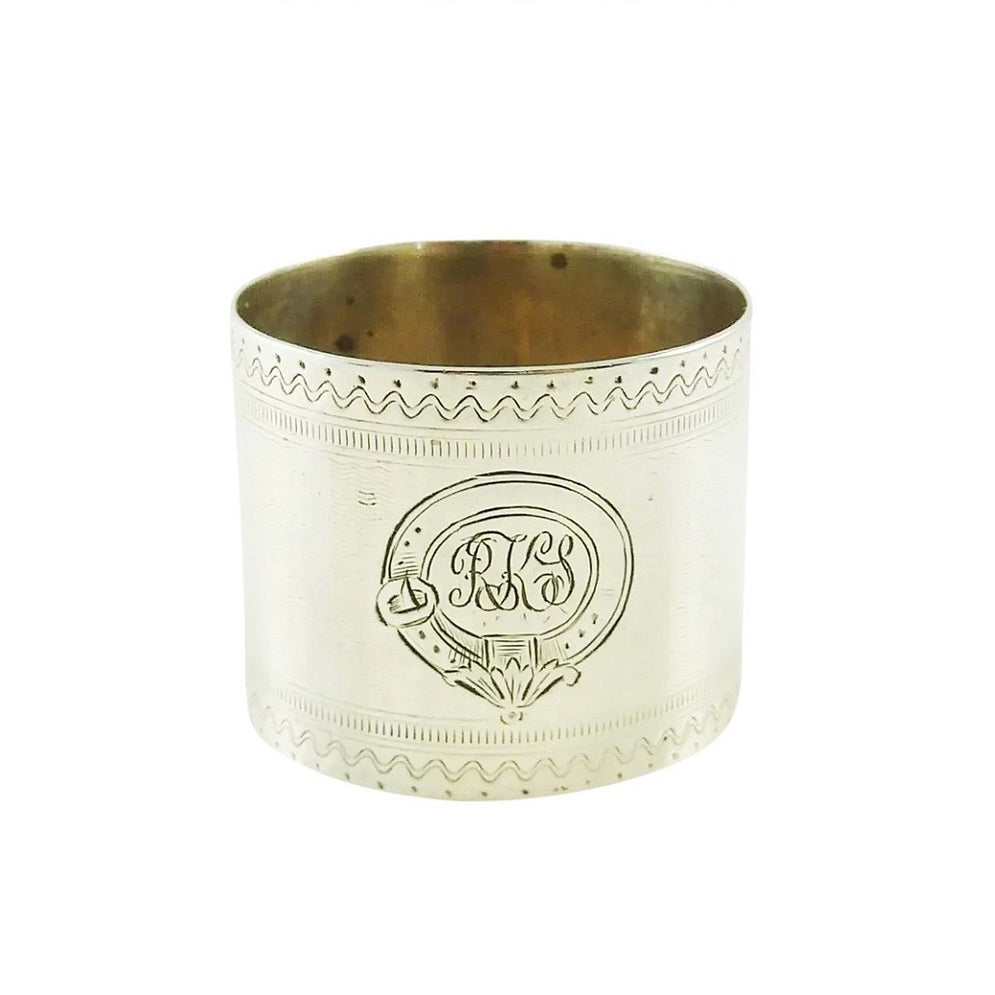 Sterling Silver Child's Napkin Ring, Victorian Christening Gift - 43 Chesapeake Court Antiques 