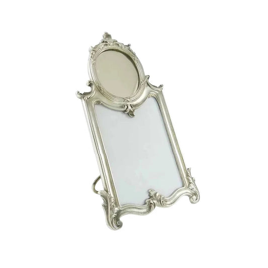 Christofle Silver Picture Photo Frame with Inset Mirror, Louis XV Style - 43 Chesapeake Court Antiques