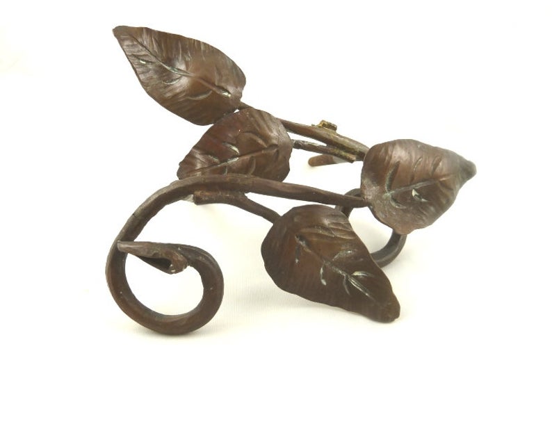 Antique Bronze Drapery or Curtain Tiebacks, Leaf and Vine Motifs - 43 Chesapeake Court Antiques