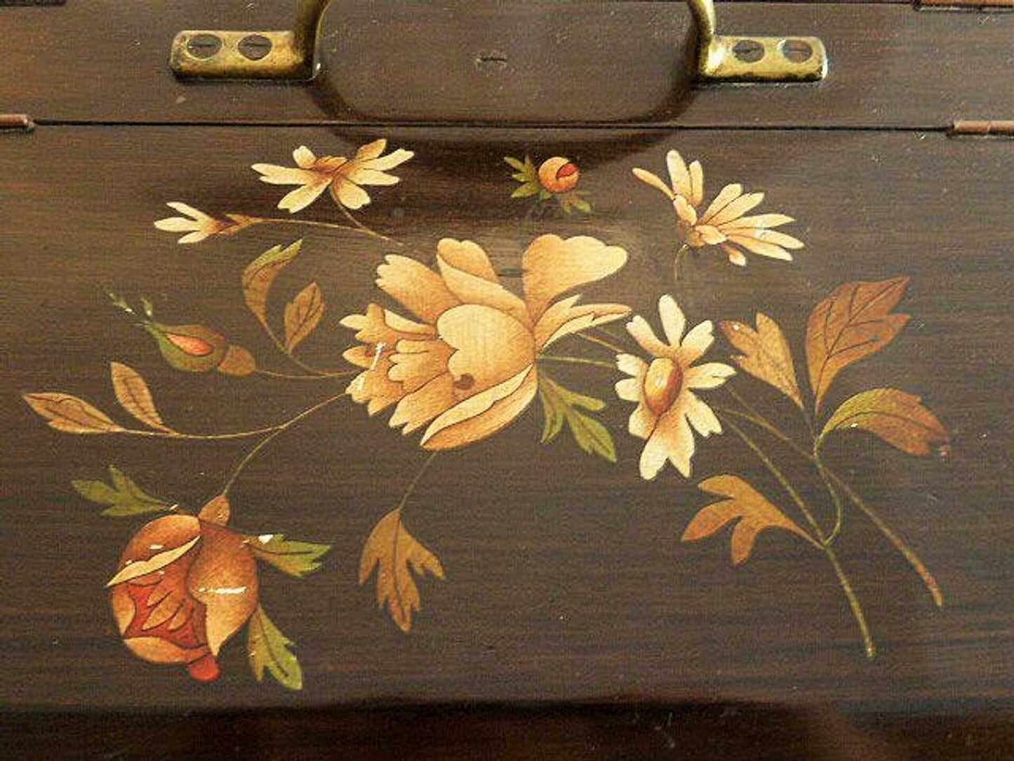 Antique Flatware Storage Box, Cutlery Organization, English Mahogany Hand Painted - 43 Chesapeake Court Antiques